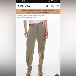 Aritzia Satin Cargo Pant.  Never worn